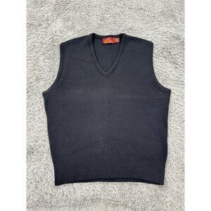 Vtg Bay Hill Classics Sweater Mens Large Black Acrylic V Neck Golf Vest Made USA